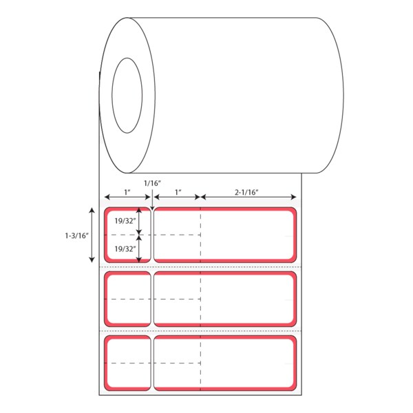 Nevs Misys / Sunquest - Multi Set Label MSL - Perf-Cut 1 3 x 4 3, PK8 CB-SUN-7BBL-RED - main